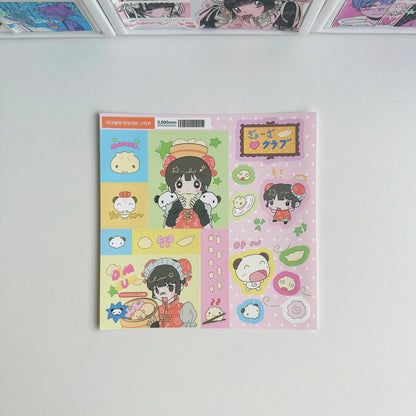 1/6PCS Cute Cartoon Sweet Cool Girl Stickers Hand Account Diary Notebook Planner Scrapbook DIY Decorative Stickers - 01