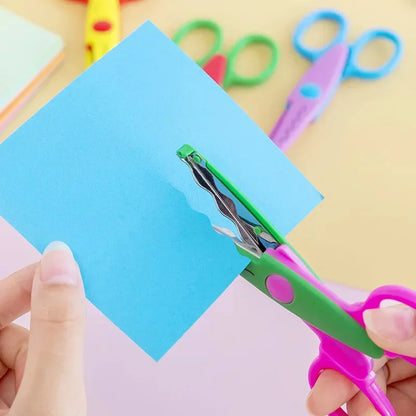 6pcs/Set Scissors Wavy Pattern Paper Cutter DIY Handmade Tools Paper Craft Kawaii Card Photo Scissors Kids Gifts Office Suppl