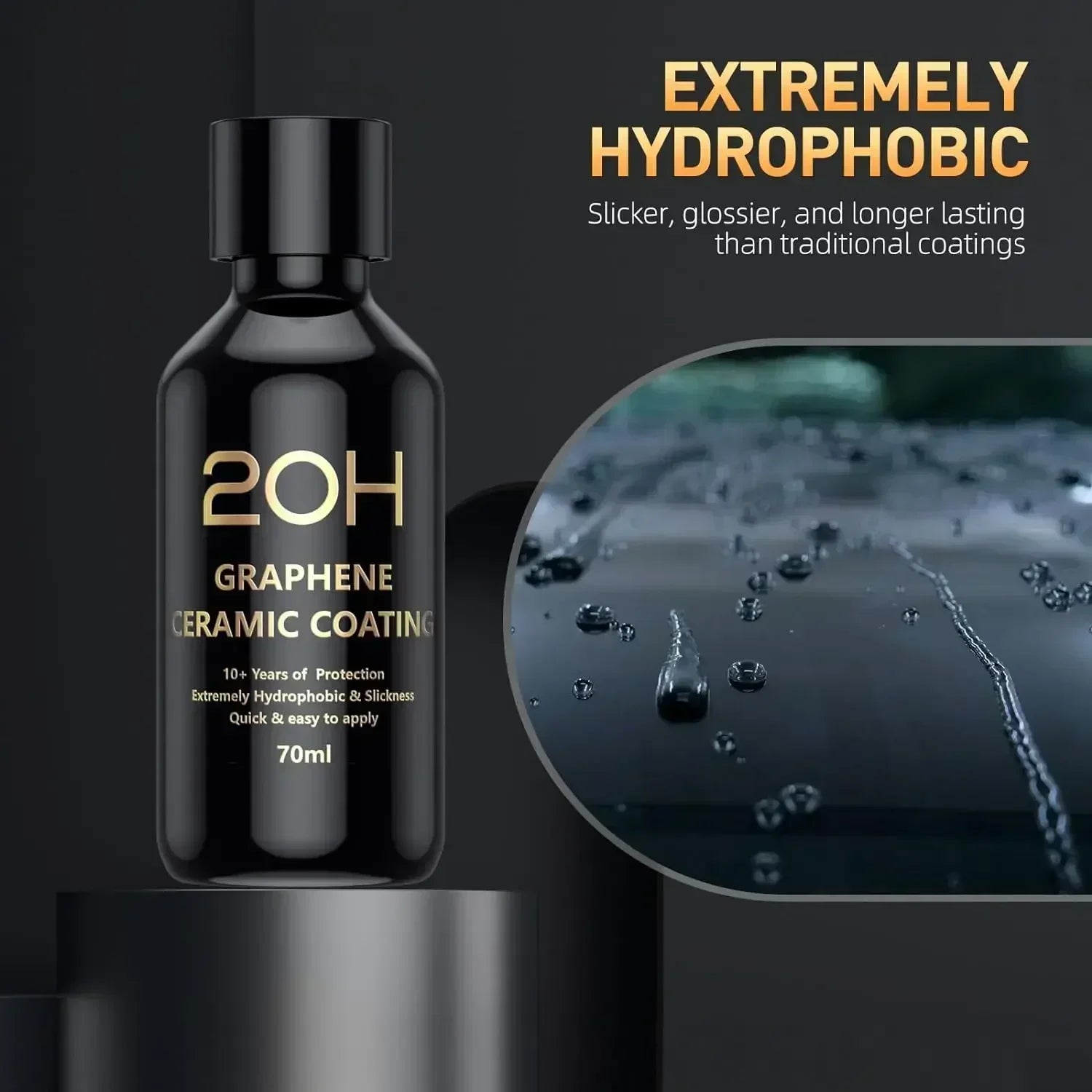 Graphene Ceramic Coating 20H/12H with Self Healing and UV Track Technology Car Detailing Professionals 10+ Years of Protectio