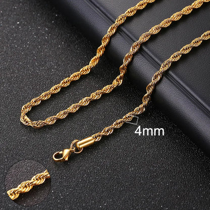 Vnox Cuban Chain Necklace for Men Women,Basic Punk Stainless Steel Curb Link Chain Chokers,Vintage Gold Color Solid Metal Col