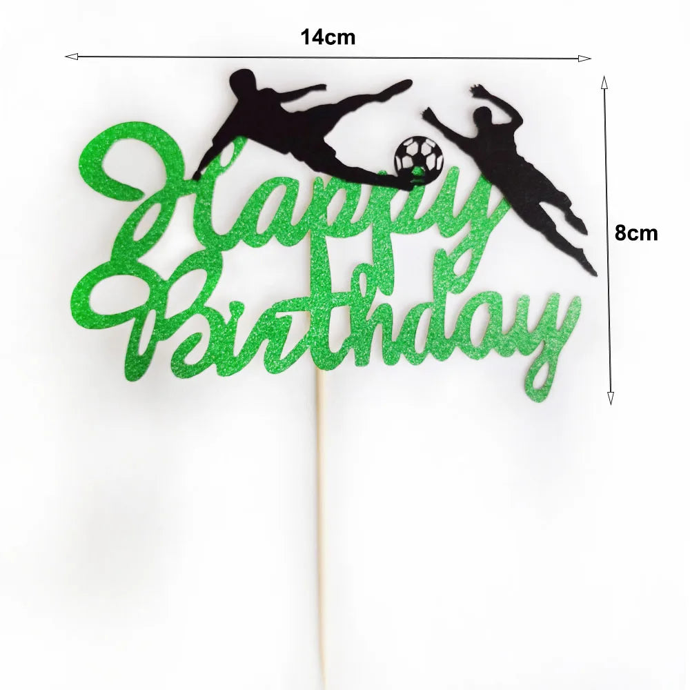 Soccer Theme Disposable Tableware Set Paper Plates Cups Napkins Tablecloth For Birthday Parties - Watermelon red