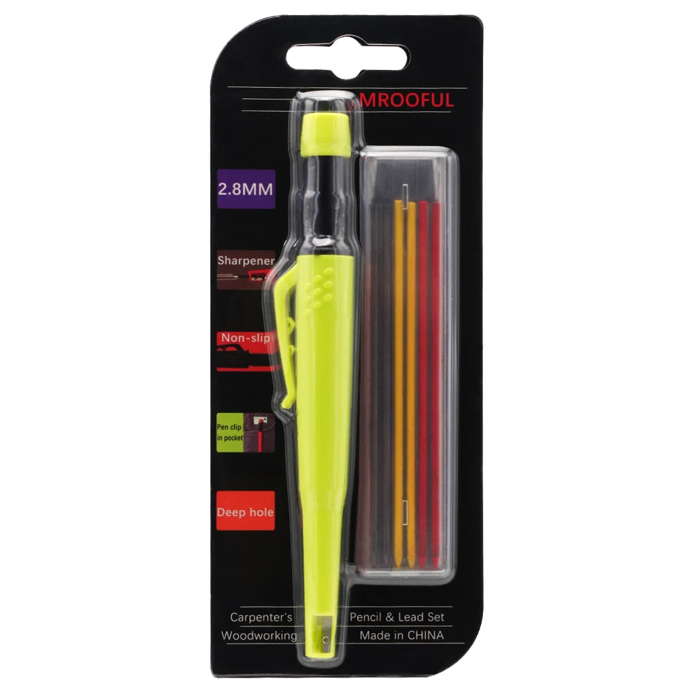 Woodworking Pencil Card Set, Deep Hole Marking and Drawing, with 2.8mm Reliable and Durable Lead, for Carpenters Engineering 