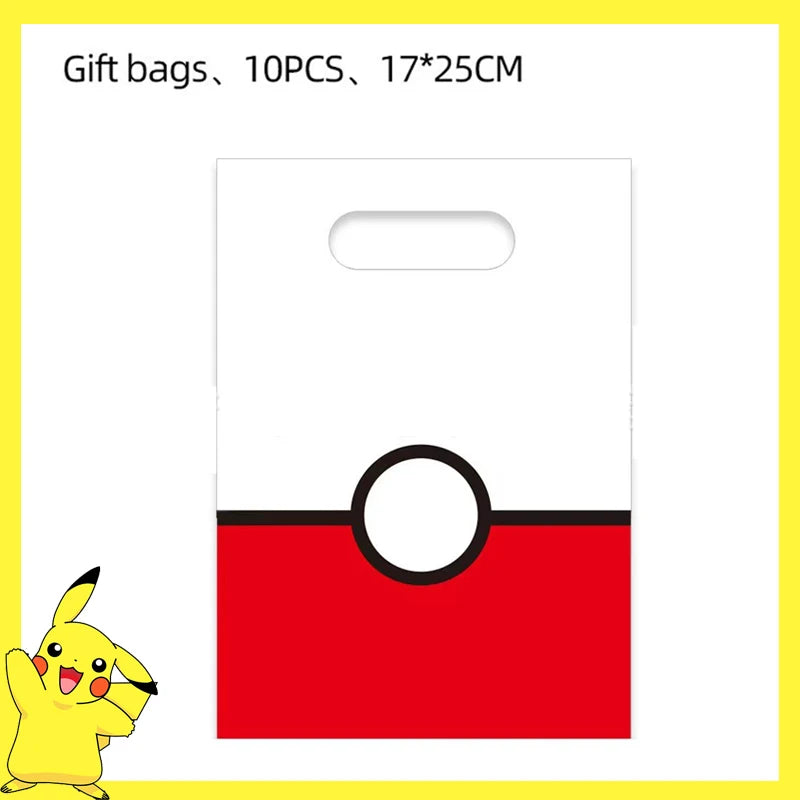 Pokemon Birthday Party Decoration Pikachu Disposable Tableware Cup Napkin Plate Tablecloth Baby Shower Cake Topper Flag Ballo