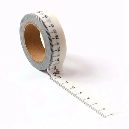 1PC. 10M Decorative Measurement Ruler Washi Tape Japanese Paper DIY Scrapbooking Journal Adhesive Masking Tape Kawaii Station