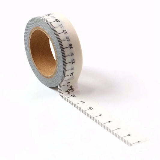 1PC. 10M Decorative Measurement Ruler Washi Tape Japanese Paper DIY Scrapbooking Journal Adhesive Masking Tape Kawaii Station