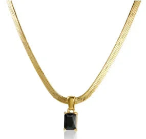 Square Pendants Delicate Stainless Steel Chain Pendant Necklace For Women Necklace - C40