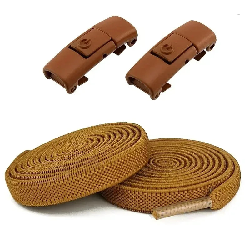 8MM No Tie Shoe Laces Press Lock Shoelaces Without Ties Elastic Laces Sneaker Kids Adult Widened Flat Shoelace for Shoes - Al