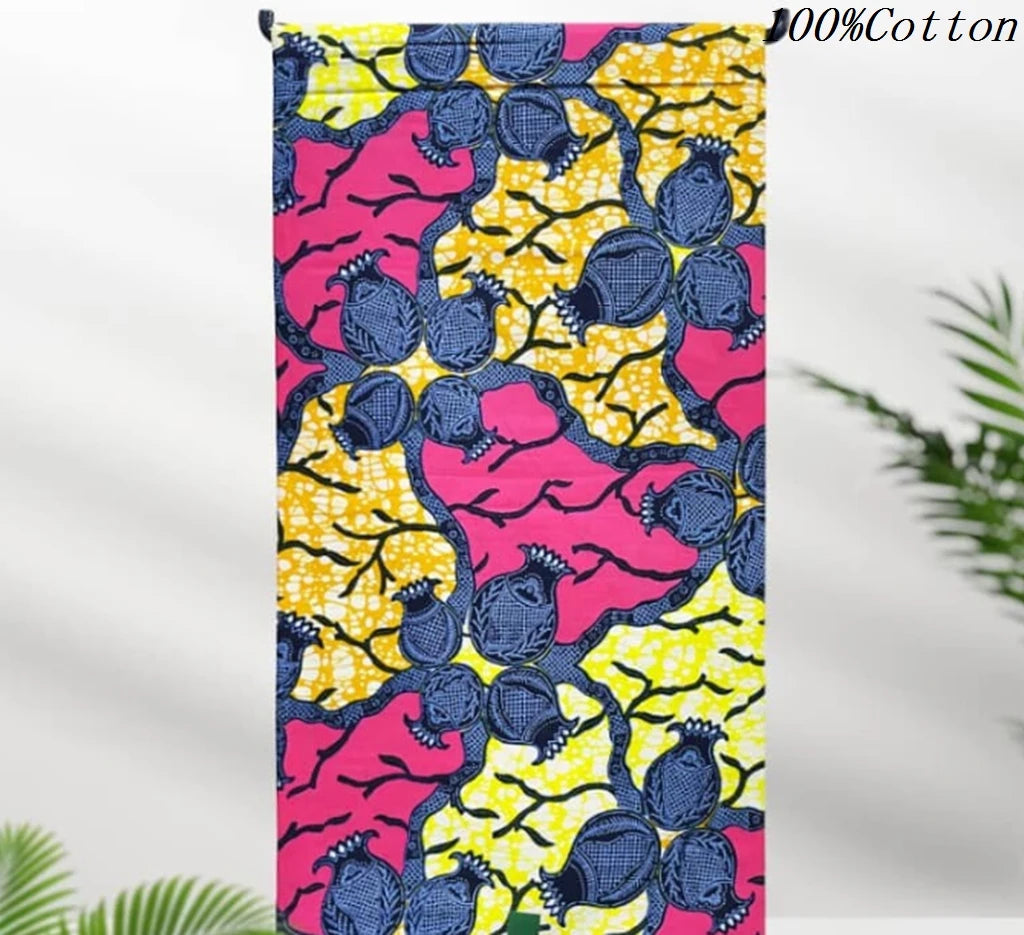 New African Ankara Batik Fabric Super Real Wax African Cotton Material Prints Wax Tissu For Sew 6yards