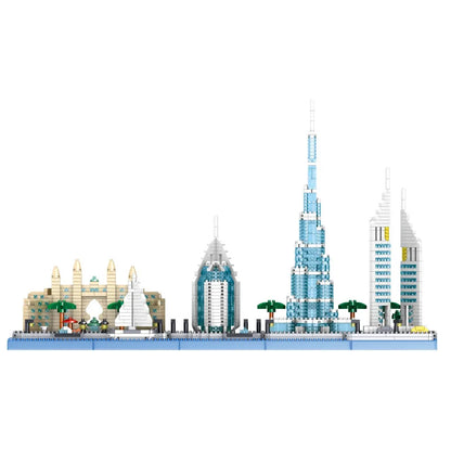 Creative United Arab Emirates Skyline Architecture Micro Diamond Block Dubai Burj Khalifa Tower Burj Al Arab Bricks Atlantis 