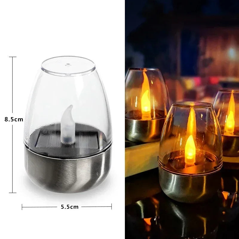 LED Solar Candles Light Flameless Rechargeable Night Light For Wedding Party Garden Decor Outdoor Waterproof Solar Candles La