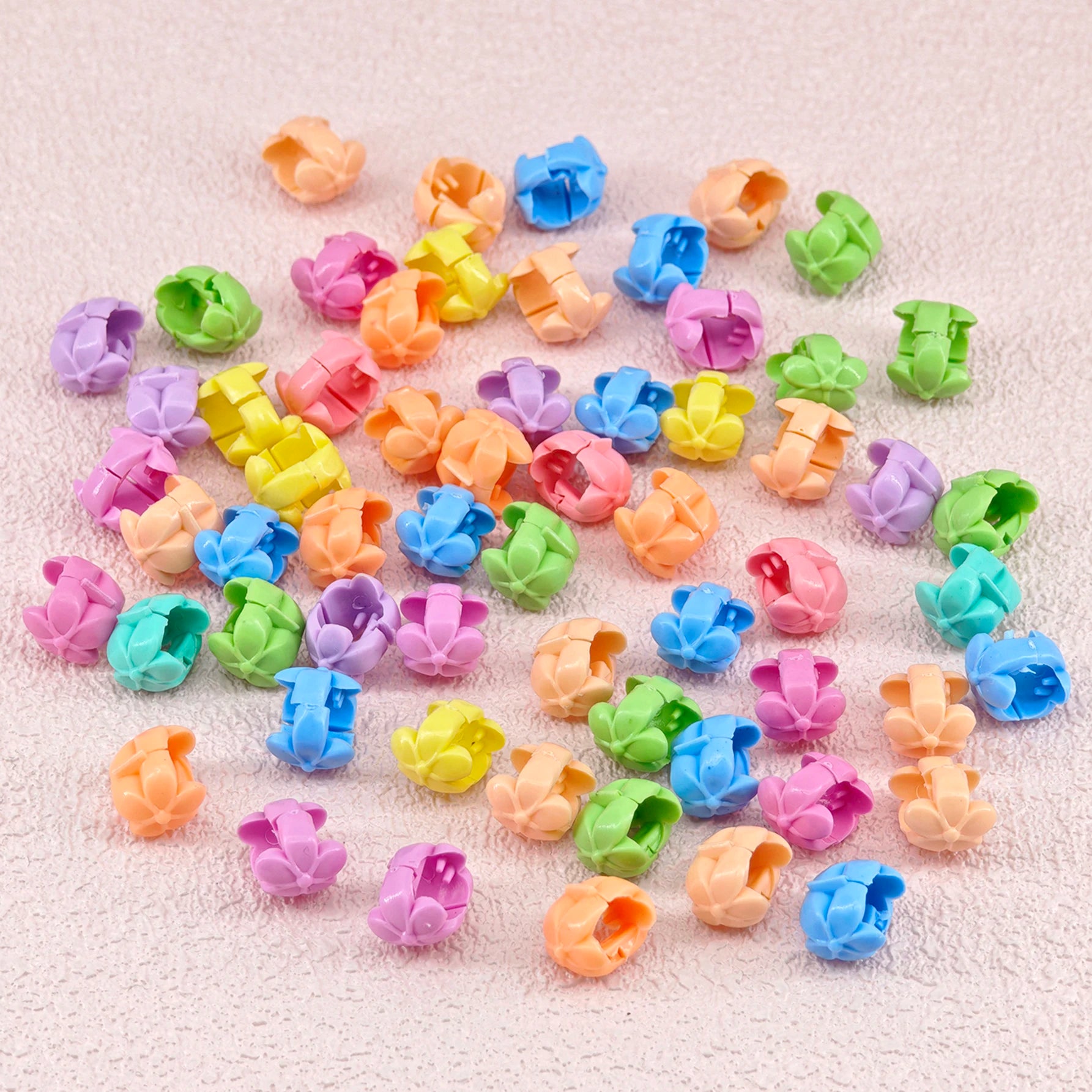 60pcs Hair Braids Beads Headwear Cute Candy Colors Plastic summer Hair Claw Clips Hair Accessories Loc Hair Jewelry for Braid