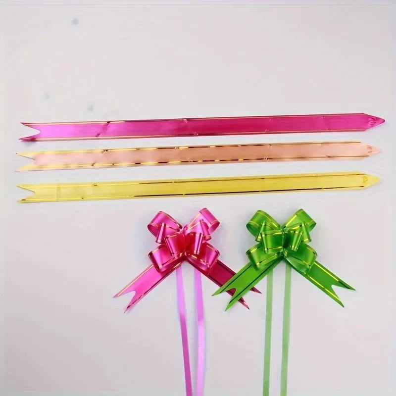 100pcs Party Wedding Christmas Tree Hanging Decorated Ribbon Bow Bag Gift Wrapping & Decorat Bow Knot Ribbon Butterfly Pull B