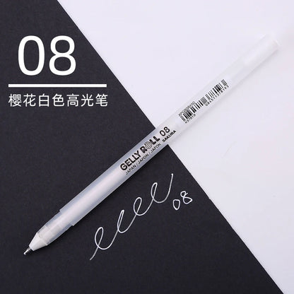 1/3PCS SAKURA Gelly Roll Gel Pens Highlight Marker for Journaling Art Drawing Classic White Ink Assorted Point Fine Medium Bo