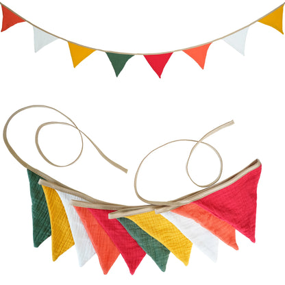 2.6M Nursery Fabric Bunting 10 Triangle Pennant Flags Party Decor Banner Home Baby Shower Carnival Garland - NO024-Christmas