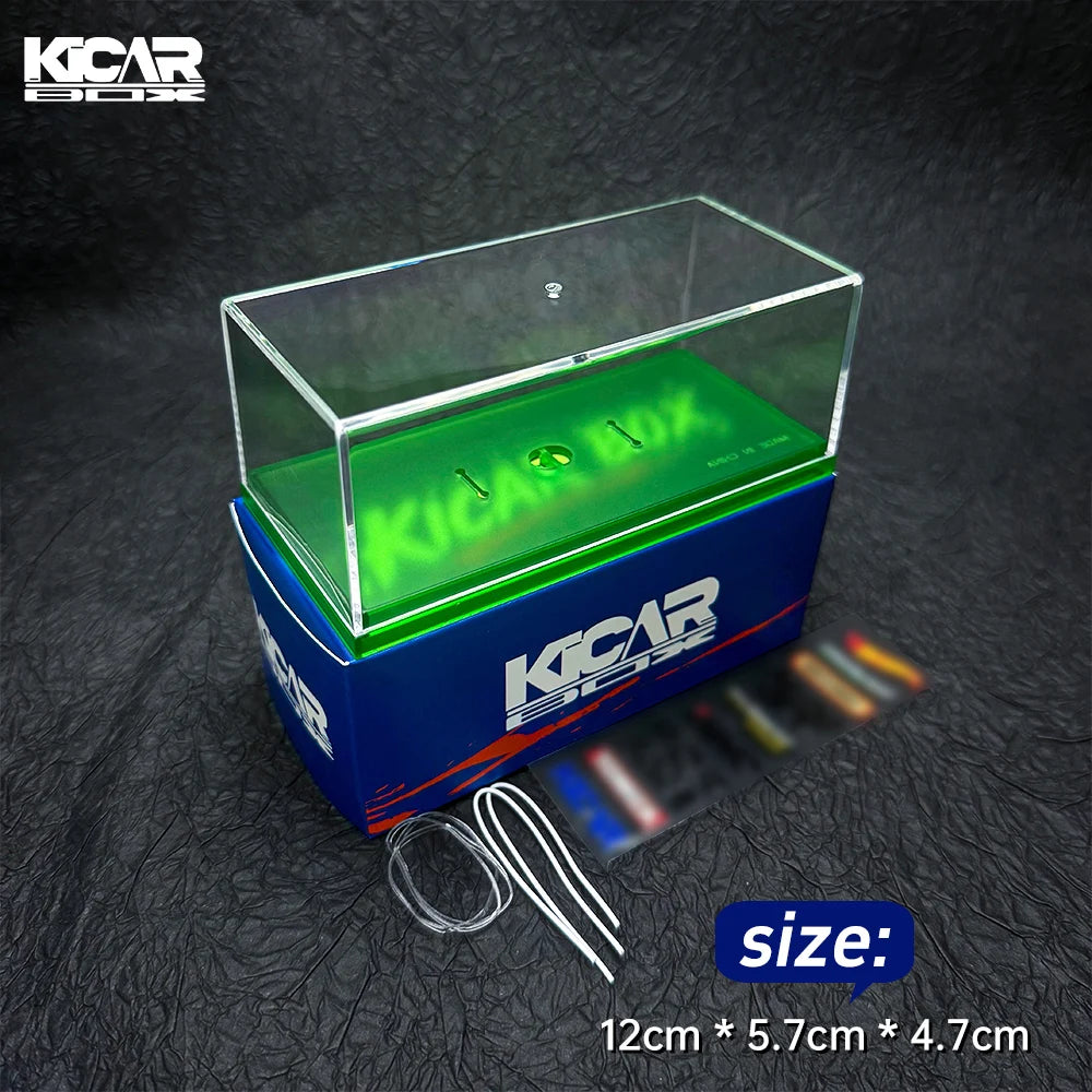 1/64 Acrylic Model Car Display Case Box - Clear Cover for Collectibles Gift (No Car Included) 1pcs - Green