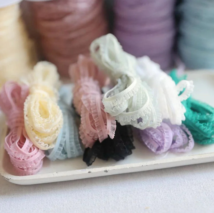 Lace Trim, 5 Meters Delicate Ruffle Lace, Sewing Projects, Scrapbooking, Gift Wrapping, 6mm Wide Lace Trim, Floral Lace Tape
