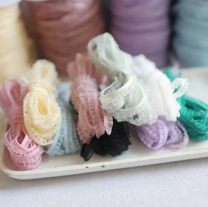 Lace Trim, 5 Meters Delicate Ruffle Lace, Sewing Projects, Scrapbooking, Gift Wrapping, 6mm Wide Lace Trim, Floral Lace Tape