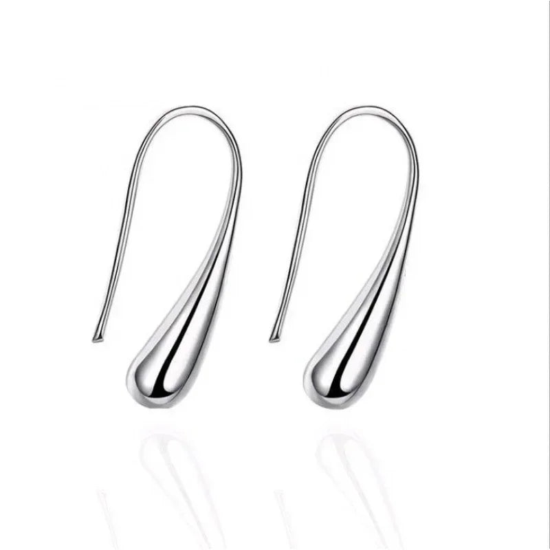 4PC Simple Ring Necklace Bracelet Earrings Four-piece Set Suitable for Engagement Jewelry Fashion Teardrop Jewelry Set for Wo