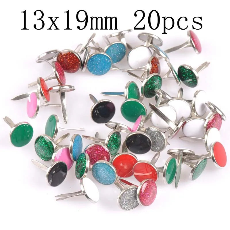 mix vintage Diy Brads Scrapbooking Embellishment Fastener Brad Metal Crafts Decoration CP2583 - 13x19mm 20pcs