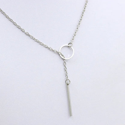 2025 New Fashion Necklace Design Ladies Fashion Simple Simple Metal Round Necklace Sales