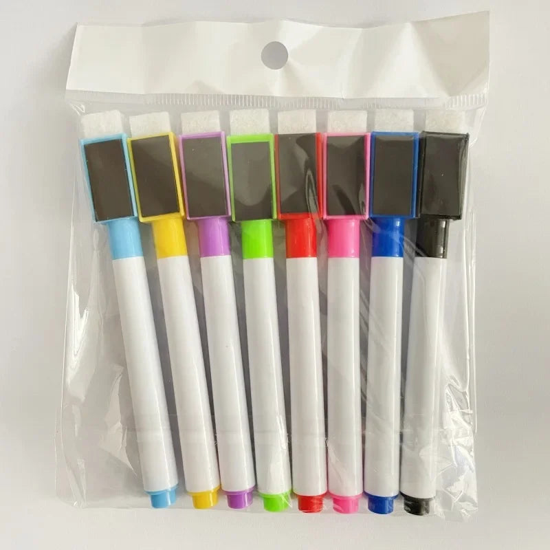 4/8Pcs Magnetic Erasable Whiteboard Pen Color Options Numbering Stationery Office Teaching Supplies for Blackboard Student No