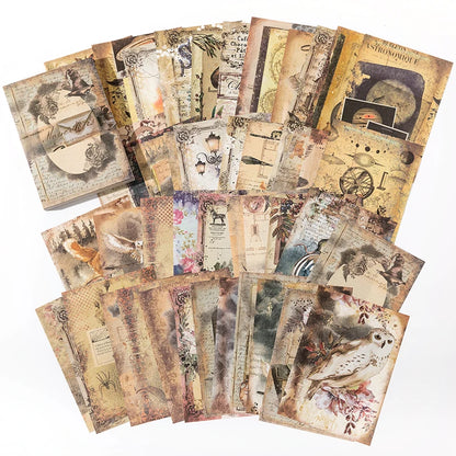 100 pcs Vintage material Diary Album background paper DIY decoration colored paper Scrapbooking Junk Journal Stationery Suppl