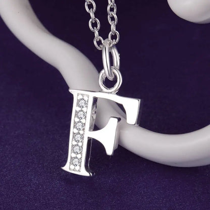 26 Letters 925 Sterling Silver Necklace Pendant Zircon For Women Exquisite Student Girlfriend Jewelry Accessories Wedding Gif