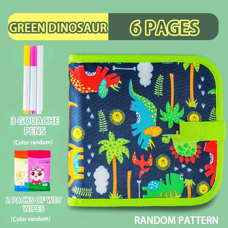 Erasable Doodle Book for KidsToddlers Toys Reusable Drawing Pads with 12 Watercolor Pens Preschool Toy Trip Writing Painting 