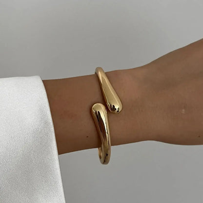 3 Styles Vintage Hip Hop Metal Cuff Bangles Punk Gold Silver Color Geometric Spring Bangles For Women Bracelet Men Jewelry