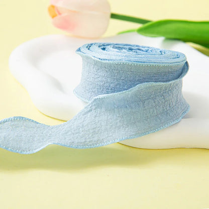 10Yards/Roll Fishtail Yarn Pleated Chiffon Ribbon Wavy Edged Ribbon For DIY Craft Bouquet Gift Wrapping Wedding Party Decorat