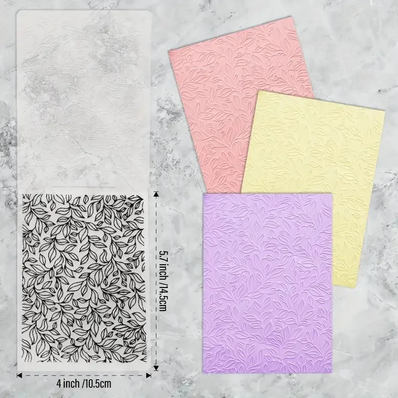 1Pc Embossing Folder Leaf Background Pattern Plastic Embossing Folder Machine Template for Card Making Scrapbook Paper Album 