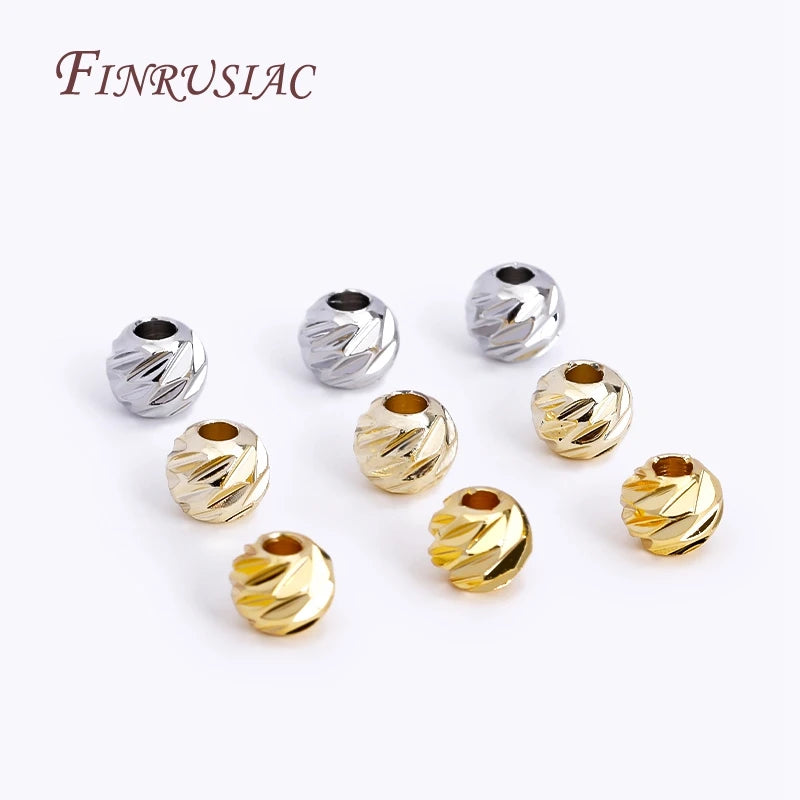 18K Gold Plated Spacer Bead For Jewelry Making,2.5-6mm Beads Separators,Decorative Beads For Bracelets,DIY Accessories