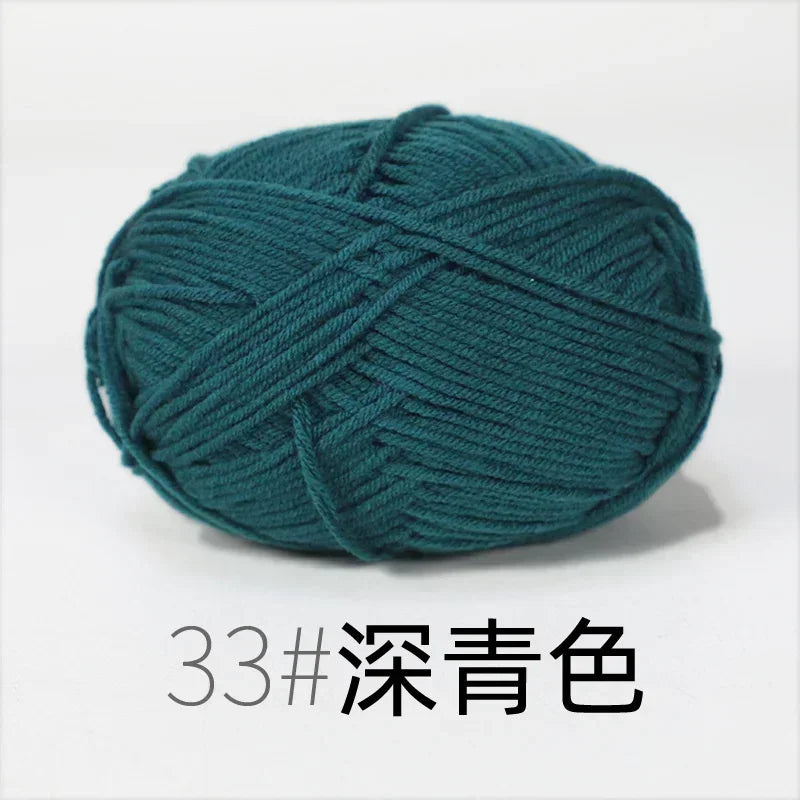 50g 4ply Milk Cotton Knitting Wool Yarn Needlework Dyed Lanas For Crochet Craft Sweater Hat Dolls Sewing Knitting Tools - 33