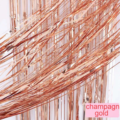 Top Matte Birthday Party Decoration Backdrop Foil Tassel Fringe Curtain Kids Adult Photo Booth Baby Shower Wedding Matte Drap