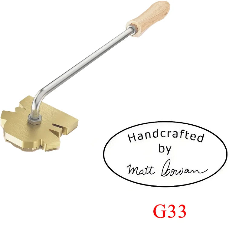 Custom Branding Iron Stamp DIY LOGO Heating Brass Embosser Seals with Handle for Wood Leather Cake Hamburger Wedding Party Cr