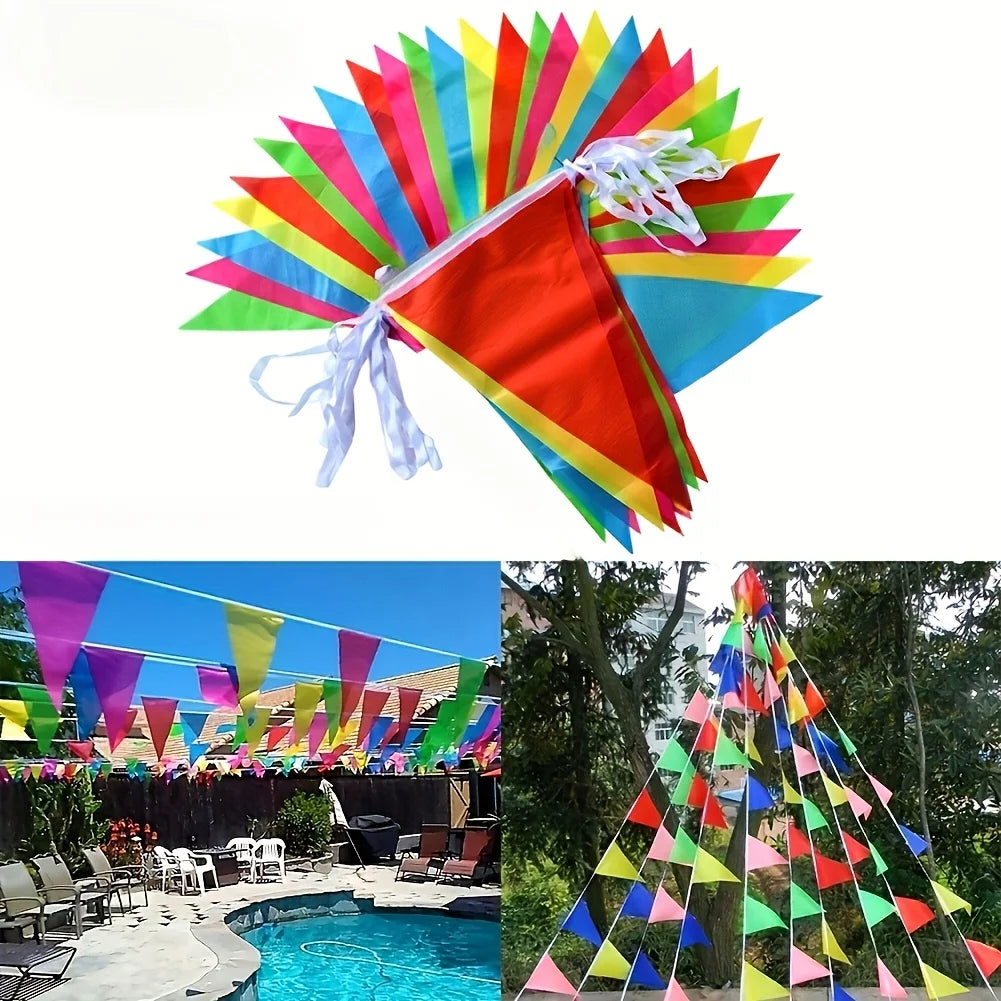 500/300/100Pcs Flags Colorful Pennant Banner Flags Triangle Flags, Garland for Theme Birthday Party, Outdoor Event Anniversar