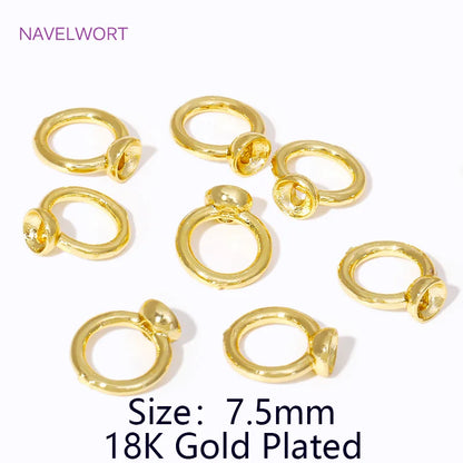 10/20Pcs 18K Gold Plated End Beads Tip,Brass End Caps For Jewelry Making,Connecting Rings For Jewelry,DIY Bracelets Accessori