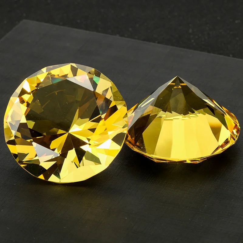 10 Colors Crystal Diamond Shaped Paperweight Decorative Cut Glass Giant Gemstone Wedding Office Desktop Ornament Birthday Gif