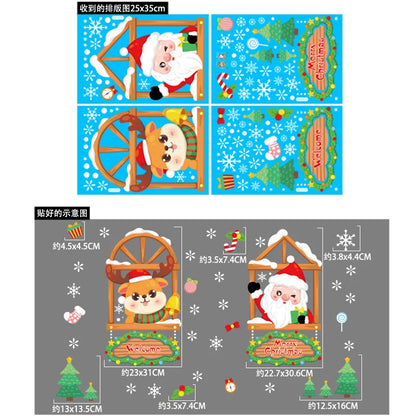 Window Stickers Christmas Decoration for Home New Year Santa Wall Sticker Navidad Gift Festival Party Xmas Window Decor Decal
