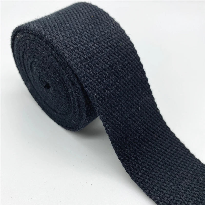 25mm 30mm 38mm 2yards Cotton Webbing Strap Canvas Cotton Ribbon For Knapsack Strapping Bags Crafts DIY Belt Bag Dog Accessori