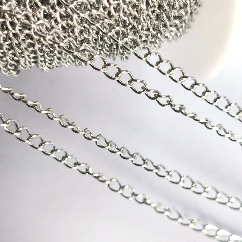 No Fade 2Meters Stainless Steel Chains for Jewelry Making DIY Necklace Bracelet Accessories Gold Chain Lips Beads Beaded Chai