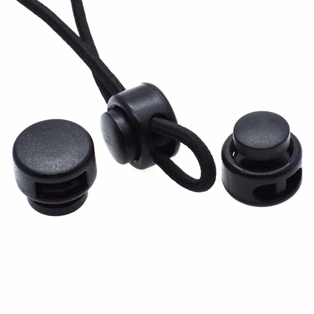 10 Pcs/Pack Cord Lock Toggle Clip Stopper Plastic Black For Bags/Garments Size:15mm*14mm - Black