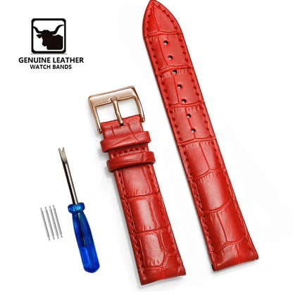 Premium Genuine Leather Watchbands 12/14/16/18/19/20/21/22/24 mm Watch Band Strap Wrist Belt Bracelet + Tool