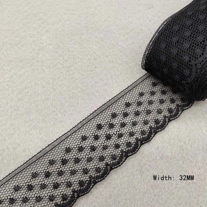 Beautiful 10 Yards/Lot Black Lace Ribbon Tape Quality Lace Trim DIY Embroidered Lace For Sewing Decoration African Lace Fabri