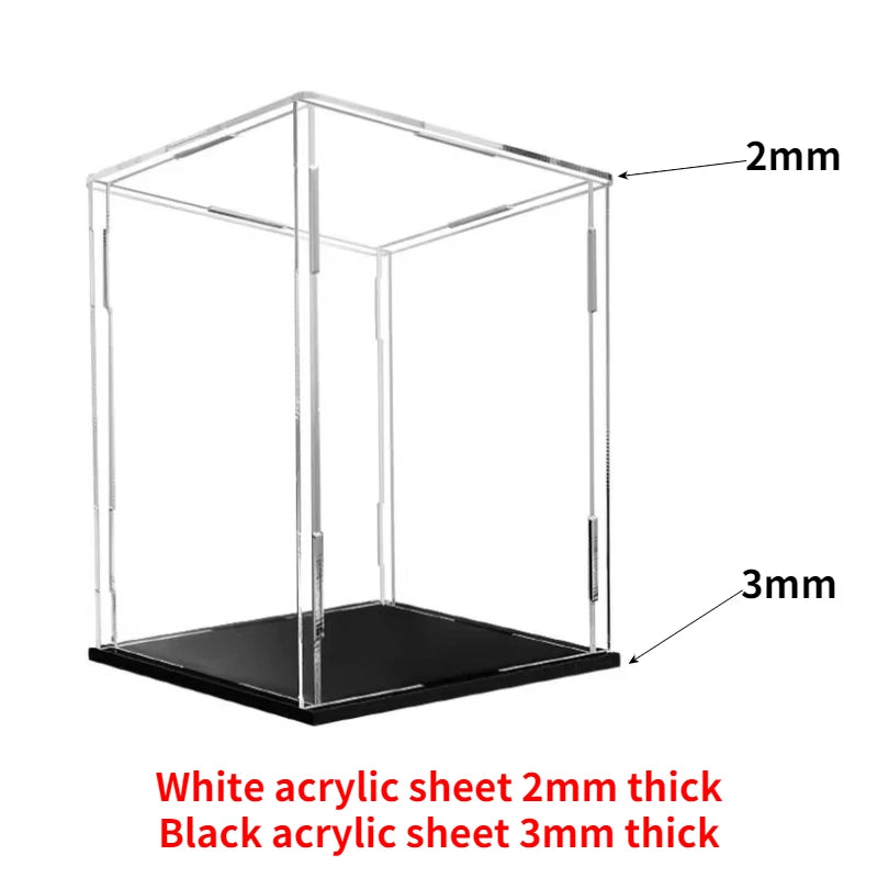 Acrylic Display Case Clear Display Box Countertop Cube for Collectibles, Action Figures, Mini Figurines Protection
