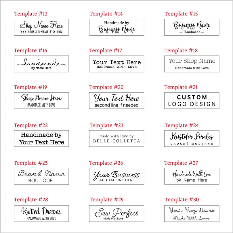 12x60mm Custom Twill Label - Personalized Brand, Organic Cotton Tags, One or Two Lines, Personalise Text, Washable Tags (XW55
