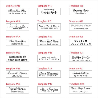 12x60mm Custom Twill Label - Personalized Brand, Organic Cotton Tags, One or Two Lines, Personalise Text, Washable Tags (XW55