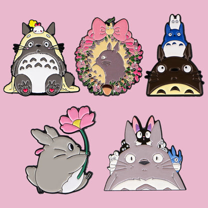 Mix 5pcs/set Grey Genie Enamel Pin Lovely Brooches For Lapel Pins Badge on Backpack Clothing Accessories Fashion Jewelry Gift