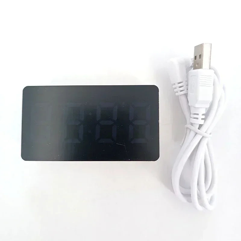 Multifunctional Mirror Table Clock Digital Alarm Snooze Display Time Night LED Light Desk Desktop Home Decor Gifts for Childr