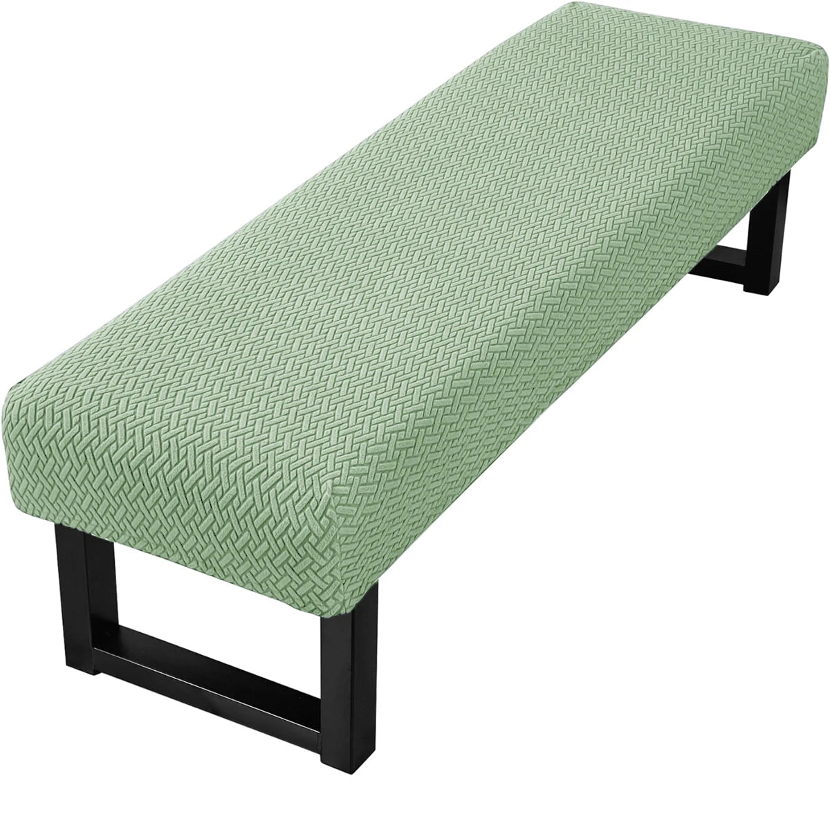 Stretch Jacquard Dining Bench Cover Living Room Anti-Dust Removable Bench Slipcover Washable Bench Seat Protector - Cyan